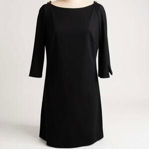 Trina Turk Crawford Black Ponte Knit Cold Shoulder Bell Sleeve Dress Women’s 4